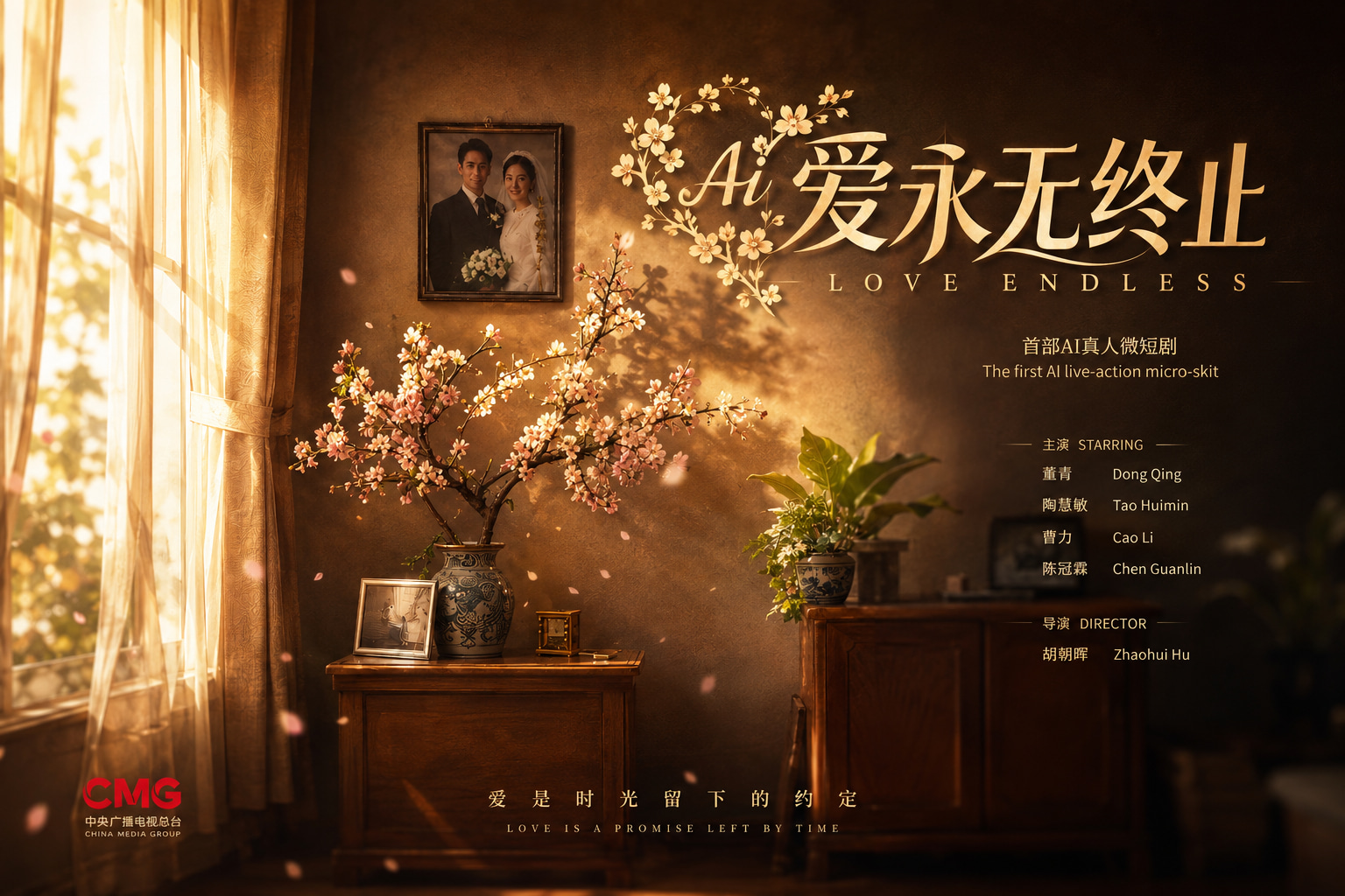 Love Never Ends landscape AI live-action micro-drama poster